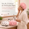 2Pzs Gorro de Ducha Grande Reutilizable de Doble Capa Impermeable