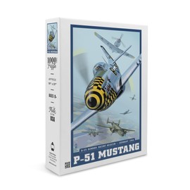 B-25 Bomber Escort Mission, P-51 Mustang (1000 Piece Puzzle, Size 19x27, Challenging Jigsaw Puzzle for Adults and Family, Made in USA)