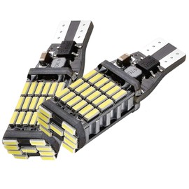 NAKOBO T16 T15 W16W LED Back Lamp, Explosive Light, 12 V, General Purpose, 45 Rows 4014SMD, Non-Polarity, Backlight, Tail Lamp, Backlight, 50,000+ Hours Lifespan, White (Set of 2)
