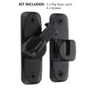 FIREFLYWEB Flip Door Latch Black 180 Degree Heavy Duty Bar