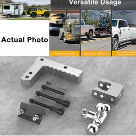 BST BSSP 2" Receiver 6" Drop/Rise Adjustable Tow Hitch Tri-Ball Mount for Trailer/Trucks Hitch, 18500 LBS GTW, Heavy Duty Tri-Ball Towing Hitch w/Trailer Hitch Lock