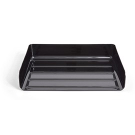 TRU RED Side Load Stackable Plastic Legal Tray, Blk