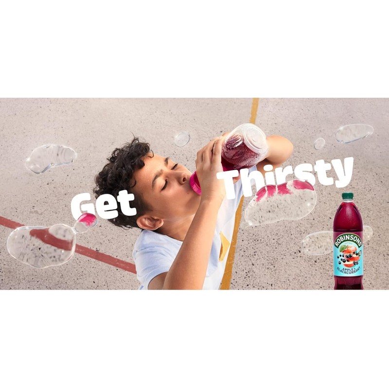 Robinson's Fruit Drink, Apple & Blackcurrant, No Added Sugar, 1