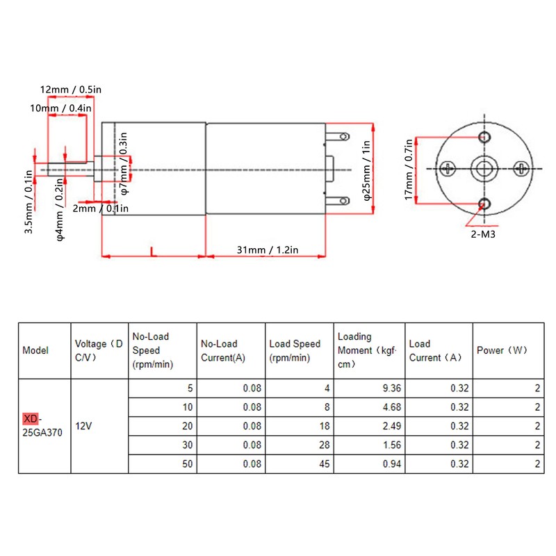DC Gear Motor Micro Low Speed CW CCW Permanent Magnet