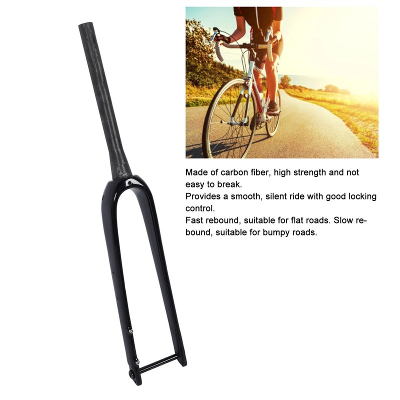 Road Bike Fork Carbon Fiber Hard Tapered Tube Lightweight Road