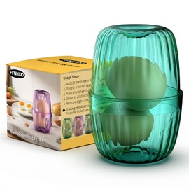 FFNIXOO Hard Boiled Egg Peeler Upgraded | Peel 1-2 Eggs in 1 Go | 360° Impact Bumps Design | Water Method Shell Remover - Make Deviled Eggs Easier (Green)