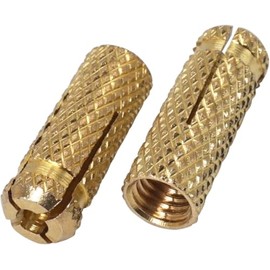 (Pack of 25) Brass Drop in Anchors 5/16" x 1-1/8" (M8 x 28 mm), Bolt Sleeve, Expansion Wall Dowels, Masonry Concrete Anchor