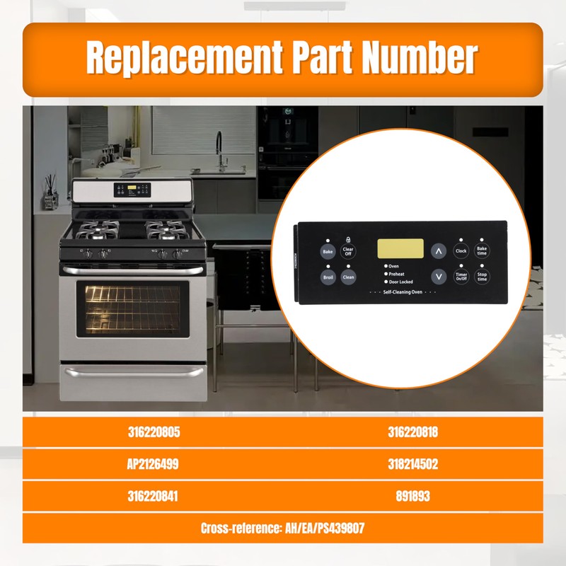 Gopayia Replacement 316220805 Control Board Overlay for Frigidaire Range Stove