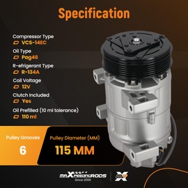 maXpeedingrod Air Conditioner AC Compressor with Clutch Compatible with Nissan Altima 2013-2018, Rogue 2014-2020, Infiniti Altima HYBRID 2007