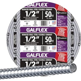Southwire 55081805 1/2 in. x 50 ft. Galflex RWS Conduit, 1/2 Inch