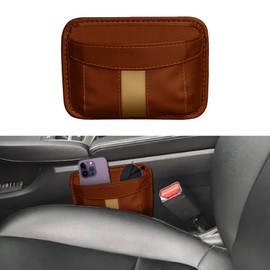 WINUERK Car Seat Side Pocket Organizer, PU Leather Pen Phone Sunglasses Holder Tray Pouch Seat Gap Filler, Universal Car Interior Accessories Mini Storage Bag for Auto Seat Door Window Console