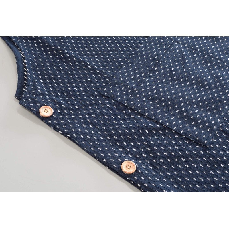 Watanosato Kurume Woven Double Pocket Apron, Navy Blue
