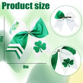 St. Patrick's Day Bow Hair TiHair Tieses for Women Girls shamrock Ponytail Holder scrunchies Hair Accessories Cheerleader Hair Bow Green Hair Ring Tie