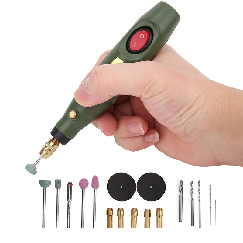 Mini Taladro Eléctrico, Amoladora, Grabador, Herramienta de Tallado Giratorio, Kit