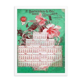 Vintage Poster - F. Barteldes Seed Calendar 0489 - Enhanced Matte Paper Framed Poster (18x24) - White Frame