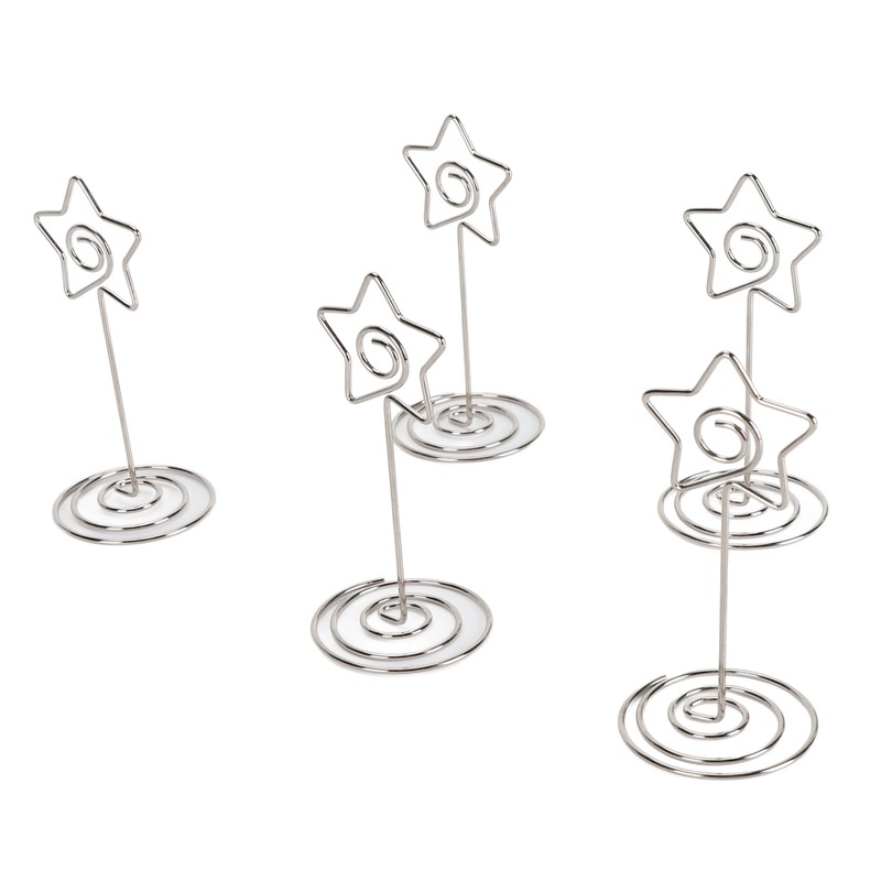 20PCS Desk Memo Clips Table Number Holder Star Shape Metal