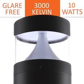 harrrrd LED Bollard Landscape Lights 25" 10W 3000K 120V-277V Commercial/Residential Modern Ballard Lighting Fixture for Garden, Pathway, Driveway Electric Light. ETL Listed.