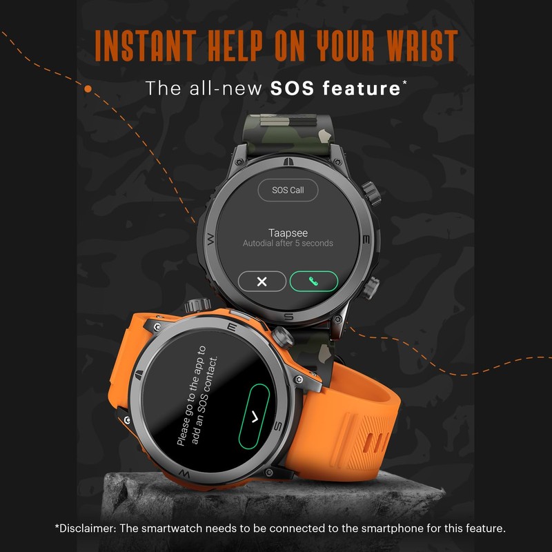 Noise Endeavour Rugged Design 1.46" AMOLED Display Smart Watch, BT