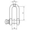 12mm Long Dee Shackle - A4 (Marine Grade) Stainless -