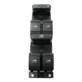 JXWNDPK 1pc Power Door Window Control Switch Front Left Driver Side Black with 6 Buttons for VW for Golf 1999-2006 for Jetta 1999-2005 for Jetta City 2007-2008 for Passat 1998-2005