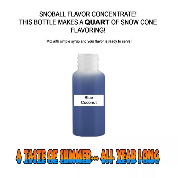 Summer Snow Entertainment BLUE COCONUT MIX Snow CONE/SHAVED ICE Flavor