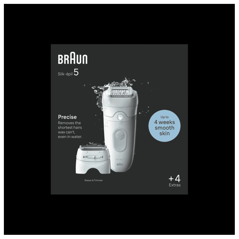 Braun Silk-Epil 5 Epilator Wet And Dry Grey + 4