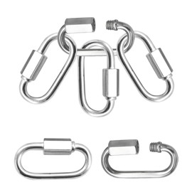 CEEYSEE 6Pcs D Shackle M4 304 Stainless Steel Shackles Quick D Ring Chain Connector Chain Clasp Thread Carabiner Heavy Duty Clips Chain Connector Maximum load capacity:110kg (U/M4/0-SK)