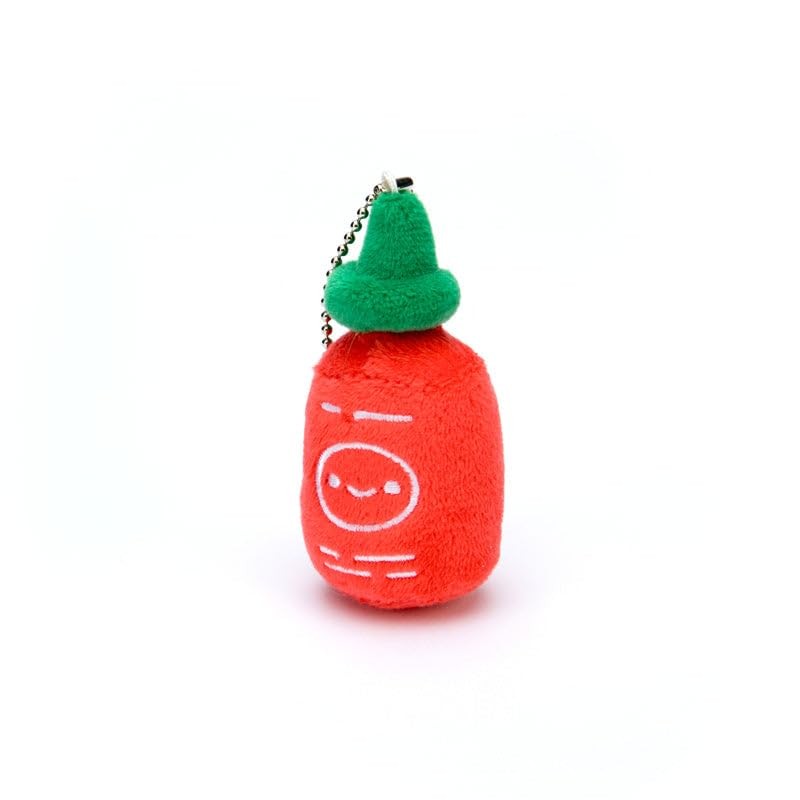 100% Soft Sriracha Plush Charm Keychain