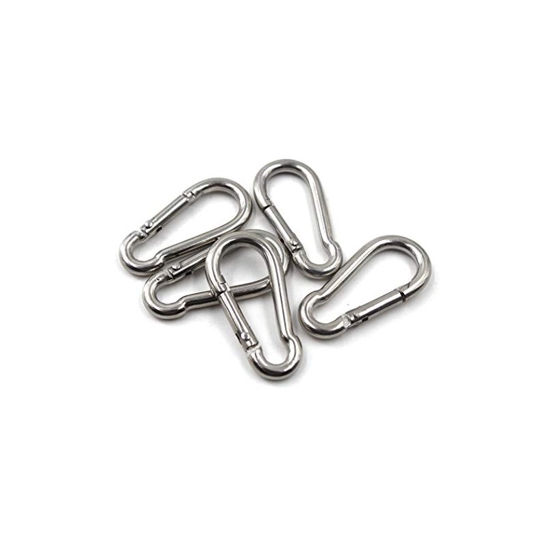 M5 3/16" 304 Stainless Steel Spring Snap Link Hook, Loaded