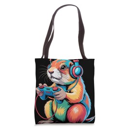 Hamster Headphones Cartoon Gamer Animal Humor Gaming Tote Bag