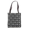 White Black Molecule Dot Minimalist Galaxy Spaceship Pattern Tote Bag