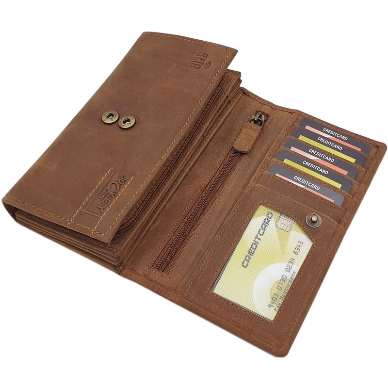 myledershop Large Buffalo Full Leather Women's Wallet / Purse /