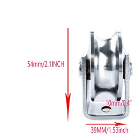 Chiloskit Sliding Gate 304 Stainless Steel 2 inch Roller Wheel Bearings U Groove Pulley Wheels for Swing/Sliding Sate with Wheel+Bracket,660 lbs Capacity (U)