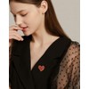 Cute CZ Heart Brooch Pin for Women Teen Girls Elegant