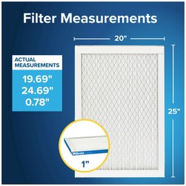 Filtrete 20x25x1 AC Furnace Air Filter, MERV 13, MPR 1900, Premium Allergen, Bacteria & Virus Filter, 3-Month Pleated 1-Inch Electrostatic Air Cleaning Filter, 4-Pack (Actual Size 19.69x24.69x0.78 in)