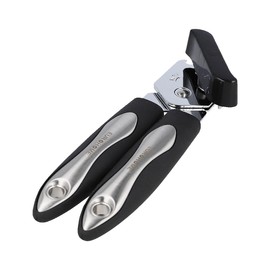 EUROHOME Carmen Manual Can Opener Made of Stainless Steel with Plastic Handle - Can Opener 20 cm - Lid Opener Rustproof - Kitchen Aid Household Aid Kitchen - Tongs Can Opener Stainless Steel - Black