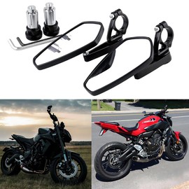goodfitment - Motorcycle Handlebar Bar End Mirror, Universal 7/8" Handle Black Rear View Side Mirrors Compatible with GROM MSX125 CB500F Z125 Z750 Z900 MT-03 MT-07 FZ-07 MT-09 FZ-09 MT-10 FZ-10 FZ6