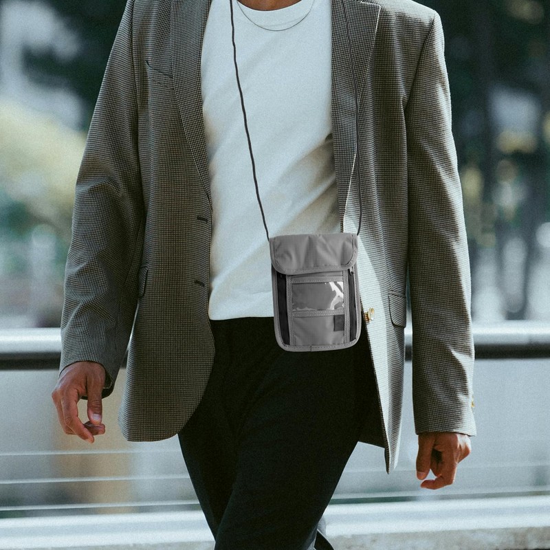 Tabanzhe Neck Pouches-Travel Wallet Passport Holder RFID Blocking Neck Wallet