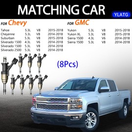 Fuel Injectors for Chevy Silverado1500/2500, Tahoe, Suburban, Cheyenne. For GMC Sierra 1500,Yukon 5.3L 2014 2015 2016 2017 2018 .12668390 (8 Pcs)