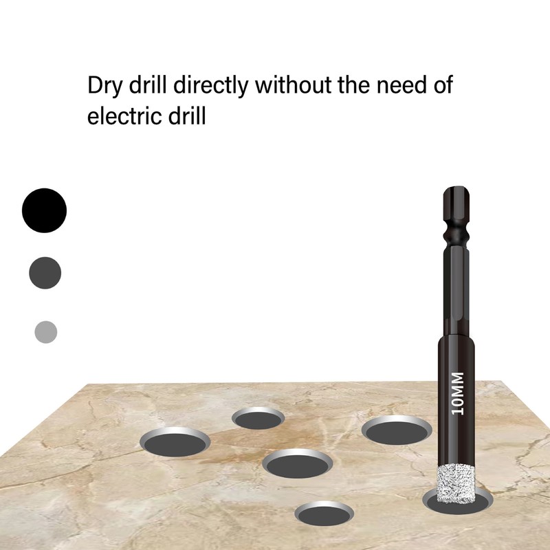 6Pcs Dry Diamond Drill Bit Kit 8 10 12 14