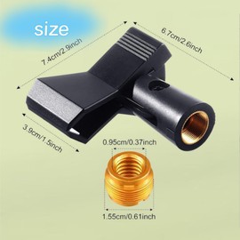 Lovgrin 4pcs Universal Mic Clips for Stands, Microphone Clip Holder with 4pcs 5/8" Male to 3/8" Female Screw Adapters Adjustable Mic Holder Clamp for Wireless