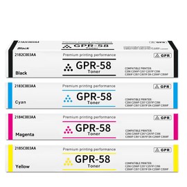 High Yield GPR-58 GPR58 Toner Cartridge for Canon Imagerunner Advance iR-ADV C256 C256iF C257 C257iF C356 C356iF C357 C357iF Printers (Black Cyan Magenta Yellow)