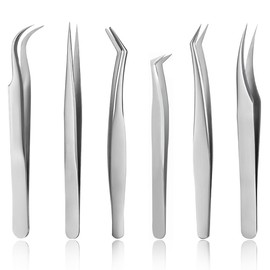 EBHO 6-Teilige Wimpern Pinzette,Pinzette Spitz,Spitze Pinzette,Präzisionspinzette Für Nail Art Von Mitessern Und Verkrusteten Haaren