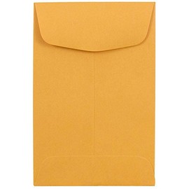 JAM PAPER #4 Coin Business Commercial Envelopes - 3 x 4 1/2 - Brown Kraft Manila - 100/Pack