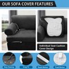 Pfrstuv 4-Piece T Couch Cover - Leather Look Slipcovers for