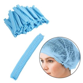 Blue Hair Net Cap Food Hygiene Disposable Catering Beauty Hair Covers Headwear Dustproof Non-Woven