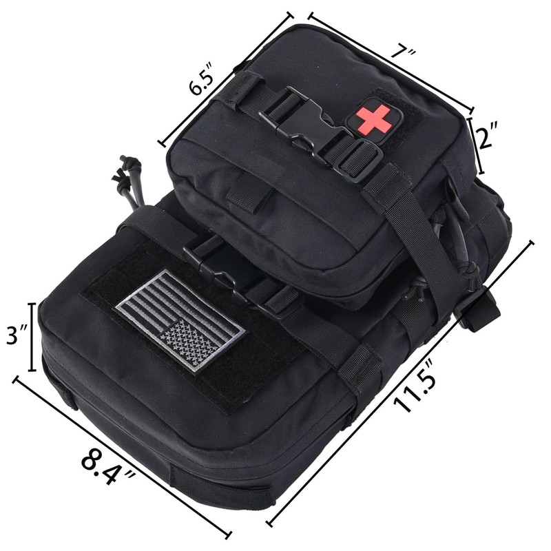 Tactical Mini Molle Hydration Pack,Molle Hydration Carrier with IFAK Pouch&US