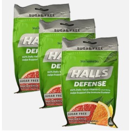 HALLS 3X HALLS Relief Sugar Free Assorted Citrus Flavor Cough Drops 3 Bags 75 Total