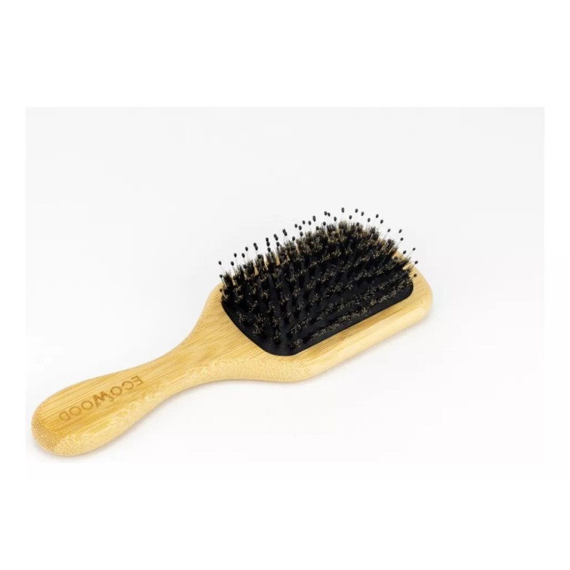 Ecowood Cepillo Cabello Cuadrado Grande Con Cerdas De Jabalí Color