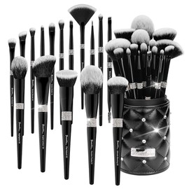 Bueart Design Set de 16 Brochas de Maquillaje con Estuche Clásico. Brochas Profesionales Ultrasuaves de Primera Calidad para Base, Rubor, Polvos, Iluminador, Contorno Y Sombras de Ojos